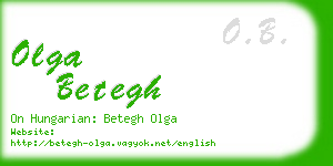 olga betegh business card